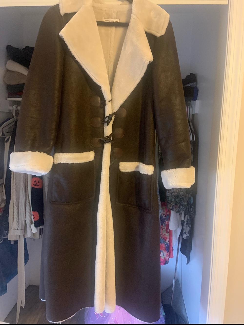 We Wore What Women's Brown And Cream Shearling